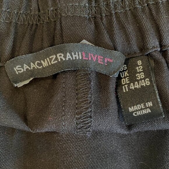 Isaac Mizrahi Live! 24/7 Stretch Pants with Snap Hem Sz 8 (31x30) Black #328C - Picture 9 of 10